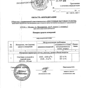 Область аккредитации